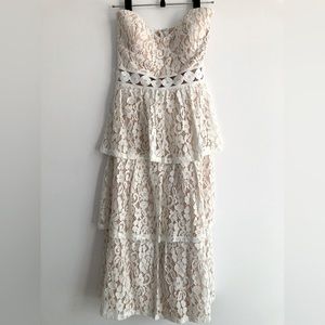 Lulus Summer Strapless Bustier Midi Dress